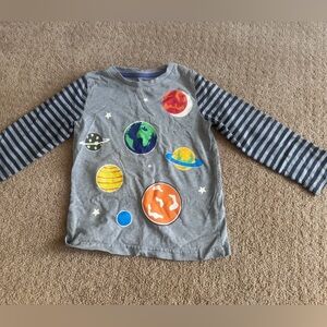 Mini Boden Gray and Blue Long Sleeve Tees with Raglan Sleeves